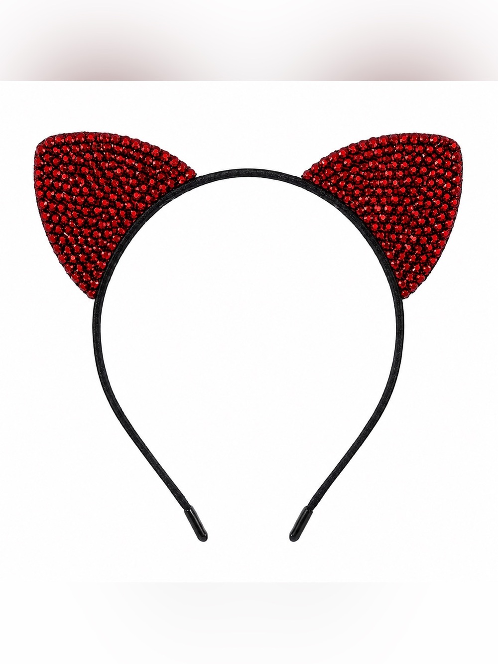 Siam Red Rhinestone Crystal Cat Ears Headband New